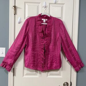 RAFAEL Vibrant Pink Ruffled Blazer